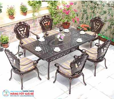 Bộ bàn 6 ghế nhôm đúc GN 091