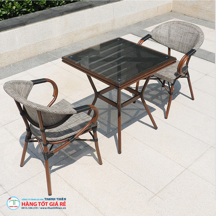 Bộ bàn 2 ghế nhôm lưới GN 001