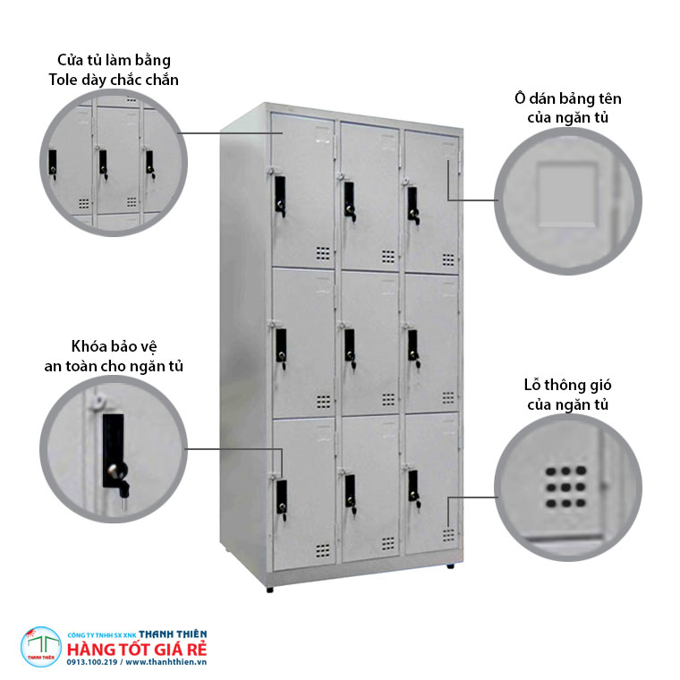 Đặc điểm tủ locker 9 cánh TLK 01