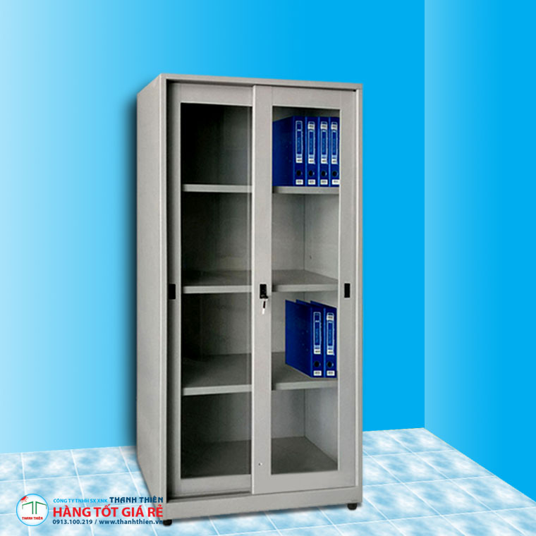 Tủ sắt locker văn phòng 4 ngăn 2 cánh lùa TLK 03