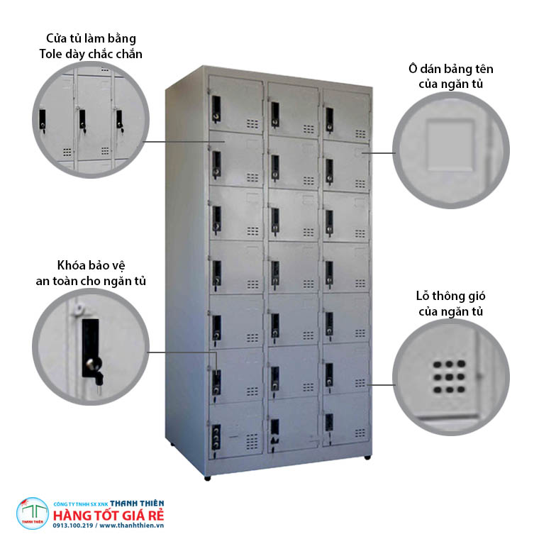 Đặc điểm tủ locker 21 ngăn 21 cánh TLK 04