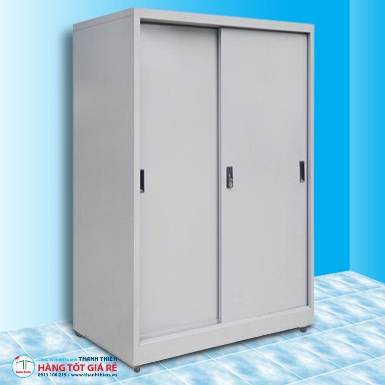 Tủ sắt locker 3 ngăn 2 cánh lùa TLK 07