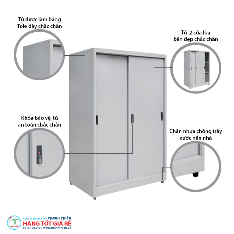 Đặc điểm tủ sắt locker 3 ngăn 2 cánh lùa TLK 07